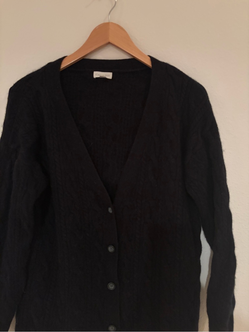 Garnet Hill cashmere  Black Knit cardigan